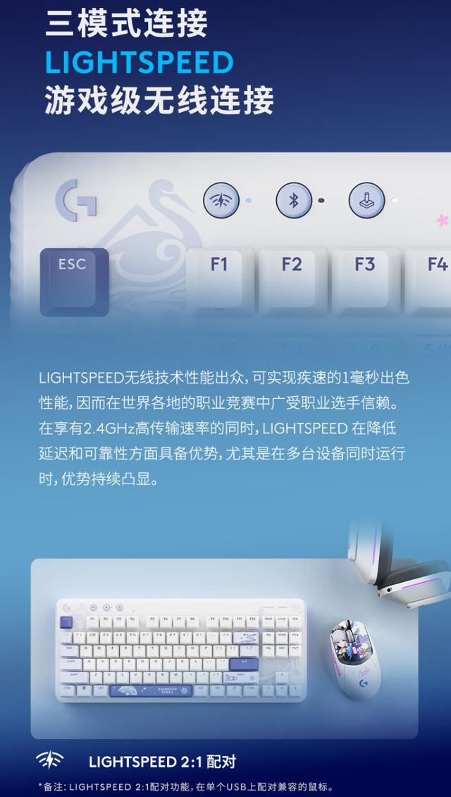 首发799元! 罗技G517无线游戏键盘神里绫华定制款预售插图10