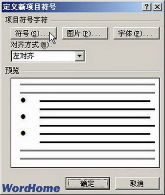 Word2007中如何定义项目符号