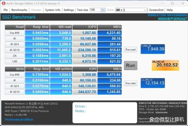 读取速度高达6000MB/s! 金士顿NV3 PCIe 4.0 固态硬盘4TB性能测评插图18