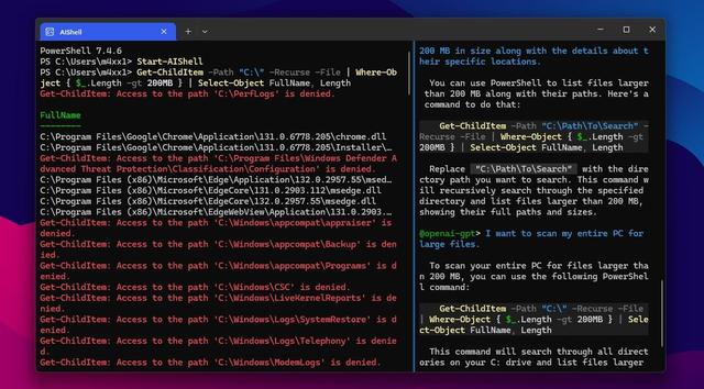微软 AI Shell 实测! Win11 命令行效率利器插图6