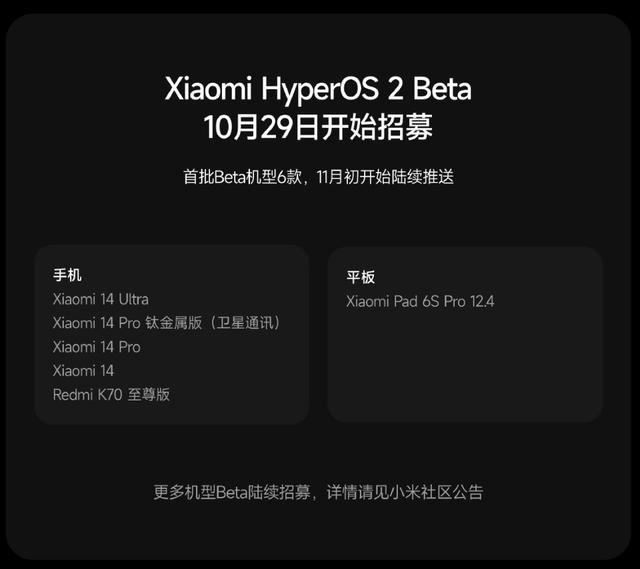 存量机型下月起推送! 小米澎湃 HyperOS 2 系统完整发版计划正式发布插图4