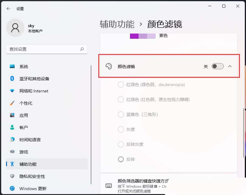 Windows系统如何设置色盲模式? windows色盲模式快捷键用法插图3