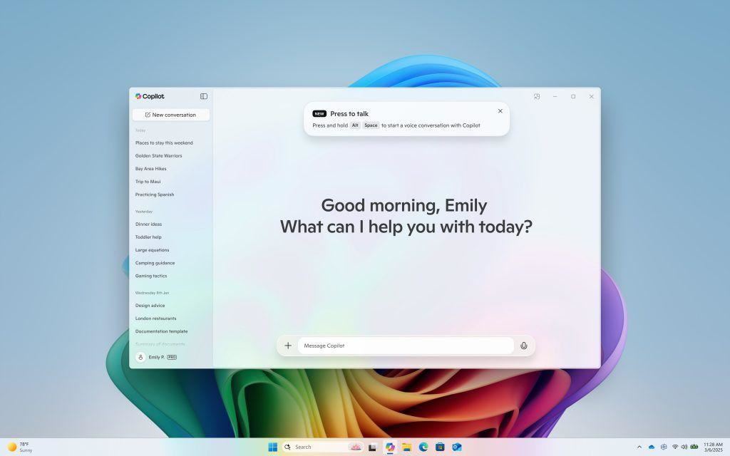 Win11 Copilot 更新: 按住 Alt + 空格键两秒 可启动 AI 语音对话插图4