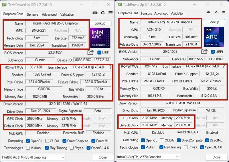 差价百元! Intel同系列显卡10GB显存的B570 还是16GB显存的A770?插图30