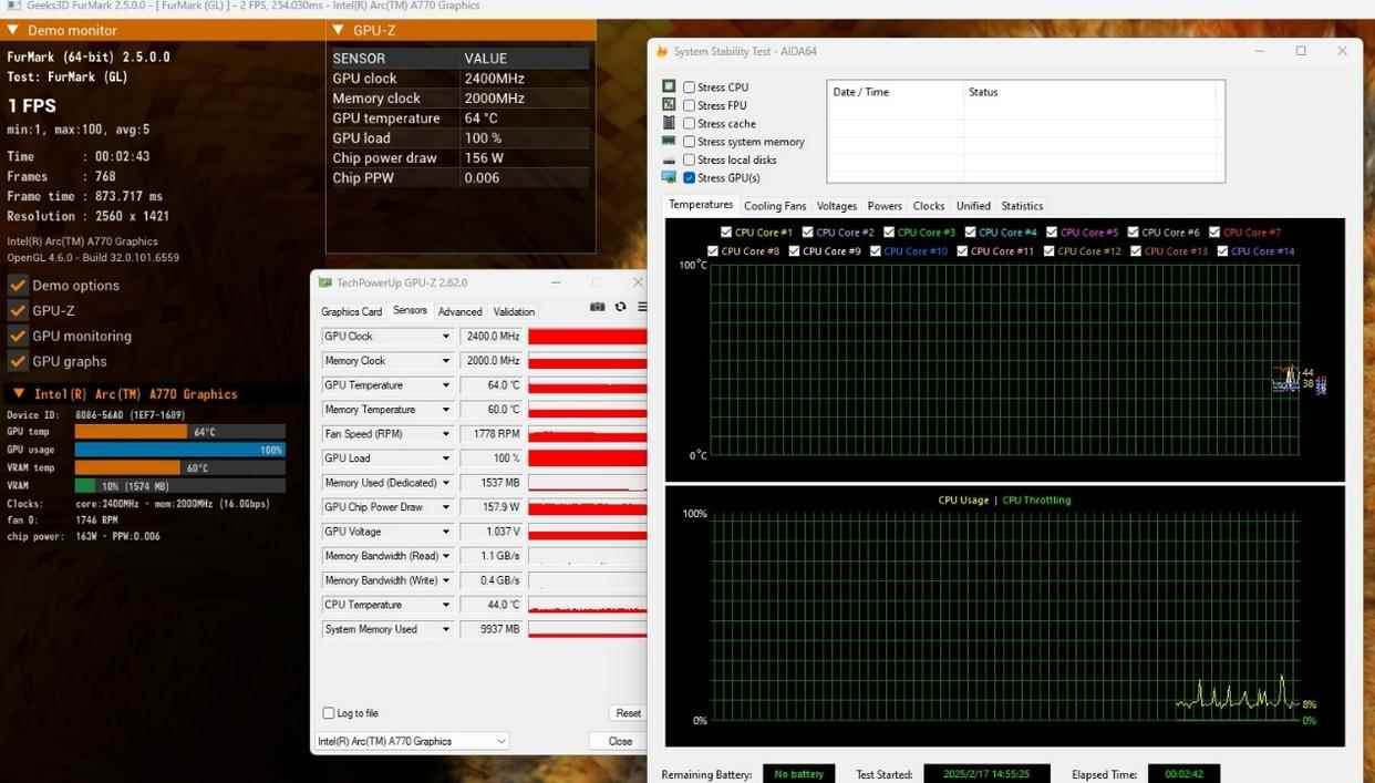 差价百元! Intel同系列显卡10GB显存的B570 还是16GB显存的A770?插图46