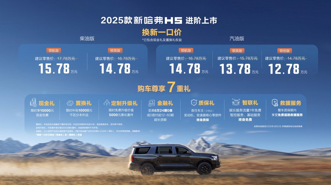 2025款新哈弗H5正式上市，全系四驱，带黑化套件插图