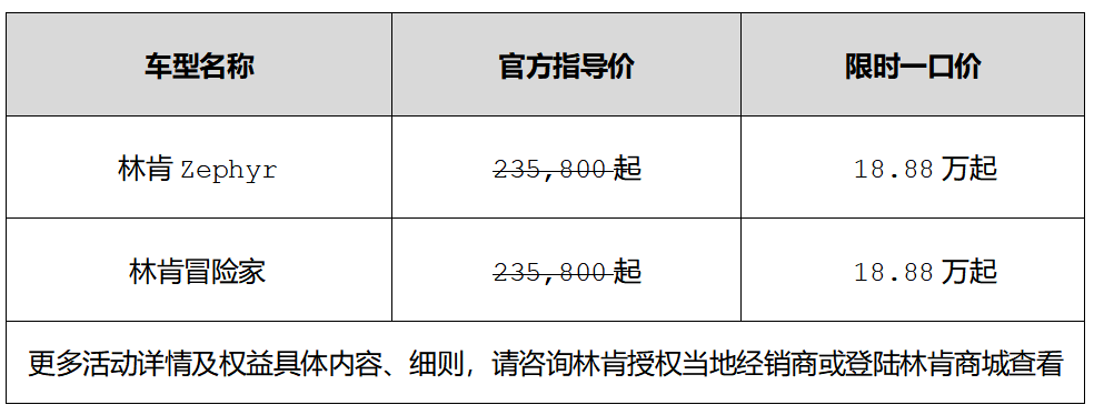 限时特价 再享豪礼  林肯Z/林肯冒险家限时一口价18.88万元起插图